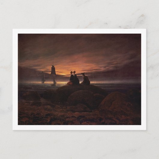 Moon Steigen über das Meer, 1822 (Öl auf Leinwand) Postkarte (Vorderseite)
