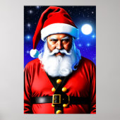 Moon, Sterne und der Weihnachtsmann | Art der AI Poster (Vorne)