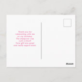 Moon, Sterne und Wolken Muster auf Pink Vielen Dan Postkarte (Rückseite)