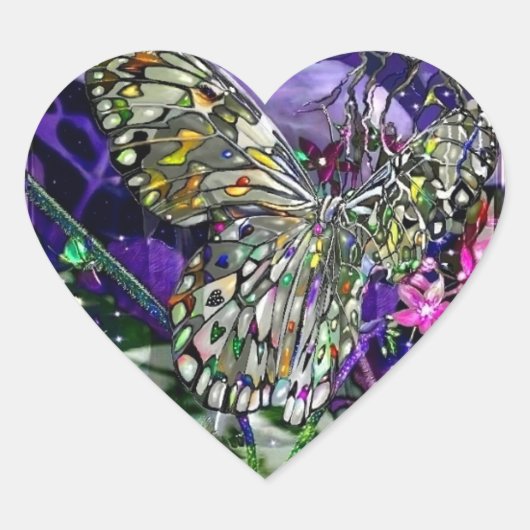Moon Struck Butterfly! Herz-Aufkleber (Vorderseite)