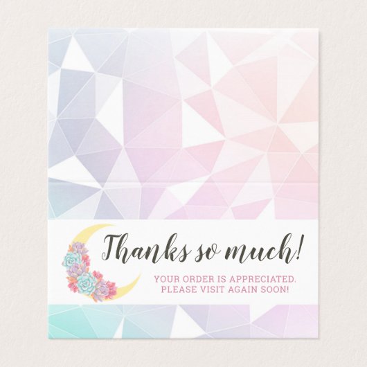 Moon & Succulent Pastel Mystic Boho Dankeschön Kar (Außenseite Aufgefaltet)