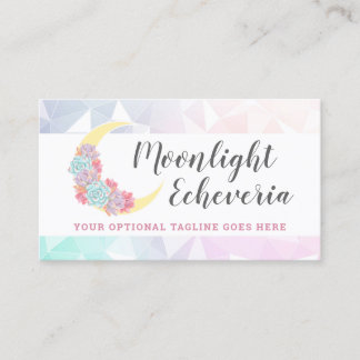 Moon & Succulents Pastel Mystic Boho Floral Cactus Visitenkarte