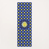 Moon & Sun auf Blue & Yellow Star-Muster Yogamatte (Vorderseite)