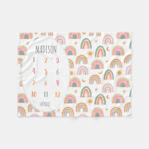Moon Sun Baby Milestone Fleecedecke