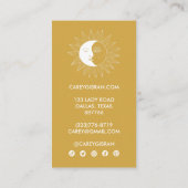 Moon & Sun Chic Elegante Line Zeichnend CUSTOM Gol Treuekarte (Rückseite)