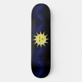 Moon & Sun Convernation on Navy Blue Galaxy Skateb Skateboard (Vorderseite)