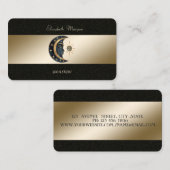 Moon Sun Gold Black Yoga Studio Visitenkarte (Vorne/Hinten)