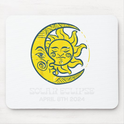 Moon Sun Solar Eclipse 2024 Totalität 8. April Fra Mousepad (Vorne)