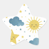 Moon, Sun & Stars Celestial Baby Shower Stern-Aufkleber (Vorderseite)