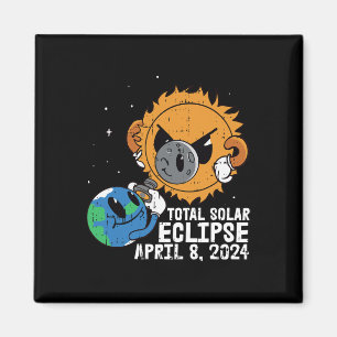 Moon Sun Total Solar Eclipse April 8 2024 Totalitä Magnet