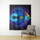 Moon & Sun Woman Chakra Tapestry - 59 bl Wandteppich (Beispiel)