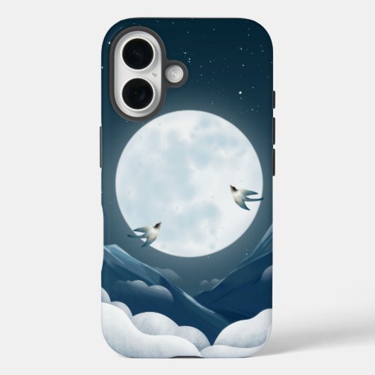 Moon & Swallow Night Phone Case (Rückseite)