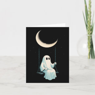 Moon Swing Ghost Shirt Spooky Niedliche Nacht Okto Karte