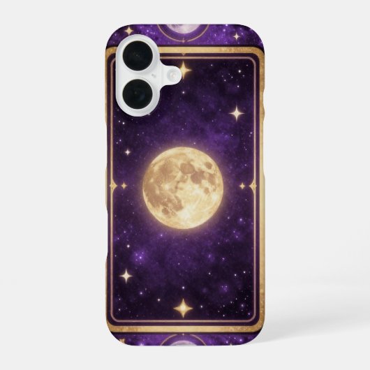 Moon Tarot Card Gold Celestial Case iPhone 16 Hülle (Rückseite)