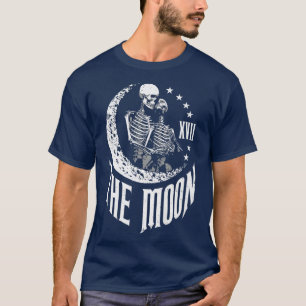 Moon Tarot Card Skeleton Couple Vintag Gothic Ast T-Shirt