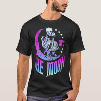 Moon Tarot Card Skeleton Couple Vintag Gothic Ast T-Shirt