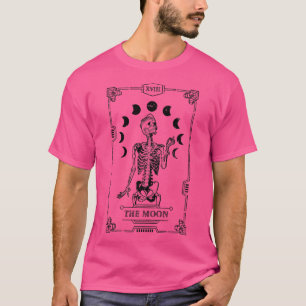 Moon Tarot Card Skeleton Queen Vintage Gothic Hall T-Shirt