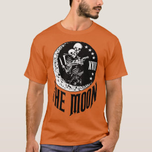 Moon Tarot Card Skelett Couple Outlaw Gothic Astr T-Shirt