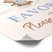 Moon Teddy Bear Blue Brown Balloons Lieblingsunter Poster (Ecke)