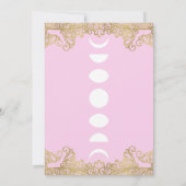 Moon Temple Pink & Gold Verziert Baby Dusche Einladung (Rückseite)