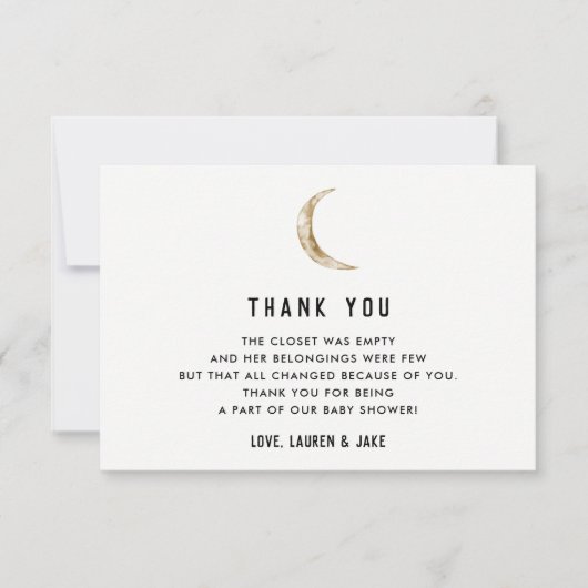 Moon Theme Baby Dusche Danke Karten (Vorderseite)