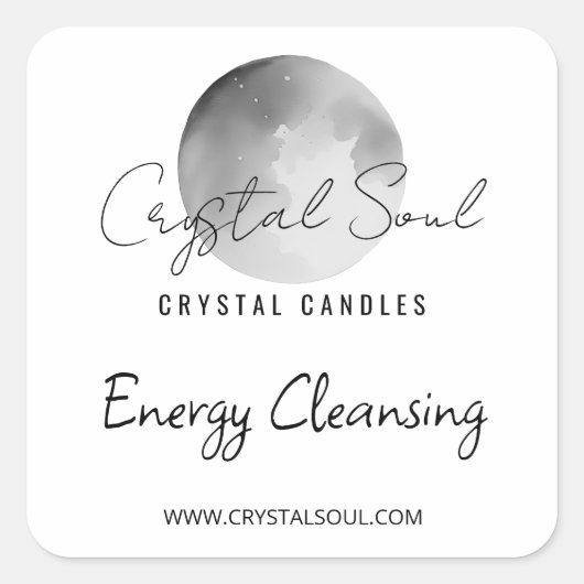 Moon Themed Candle Labels Quadratischer Aufkleber (Vorderseite)