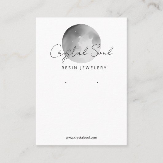 Moon Themed Earring Display Cards Visitenkarte (Vorderseite)