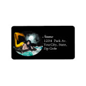 Moon Tide Mermaid Labels 2 Adressaufkleber (Vorne)