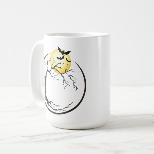 Moon, Tree, & Bats Kaffeetasse (Vorderseite Links)