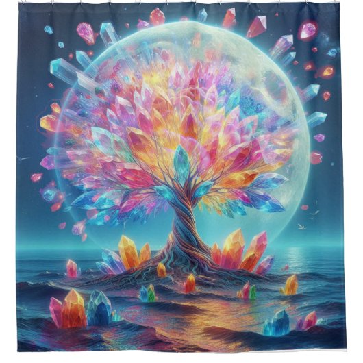 Moon Tree Duschvorhang (Vorderseite)