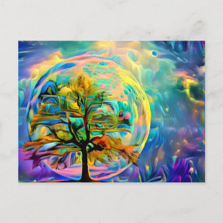 Moon Tree Meadow PERSONALISIERT Notecard OWN ART Postkarte