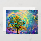 Moon Tree Meadow PERSONALISIERT Notecard OWN ART Postkarte (Vorne/Hinten)