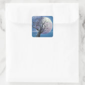 Moon Tree Quadratischer Aufkleber (Tasche)