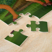 Moon Trees Deer Family im Nachtwald Puzzle (Seite)