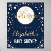 Moon Twinkle Star Galaxy Baby Dusche Willkommen Poster (Vorne)