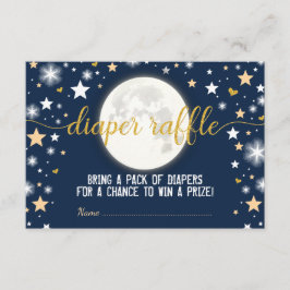 Moon Twinkle Stars Baby Boy Diaper Raffle Ticket Begleitkarte