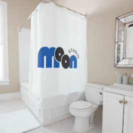 Moon Typografie Duschvorhang