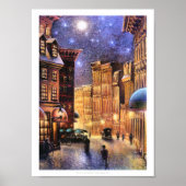 Moon über Altstadt Poster (Vorne)