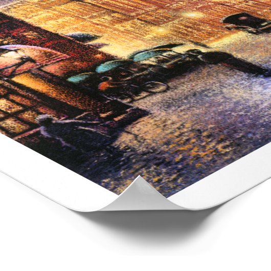 Moon über Altstadt Poster (Ecke)