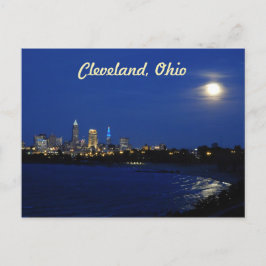 Moon über Cleveland Postcard Postkarte