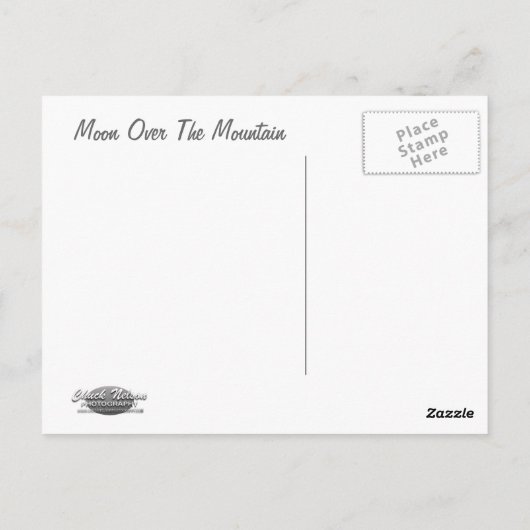 MOON ÜBER DEM BERG POSTKARTE (Rückseite)