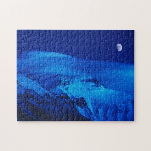 Moon über dem Mt. Everest Tibet, China Puzzle (Horizontal)