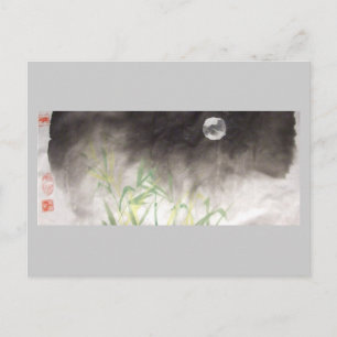 Moon über Gras Postkarte