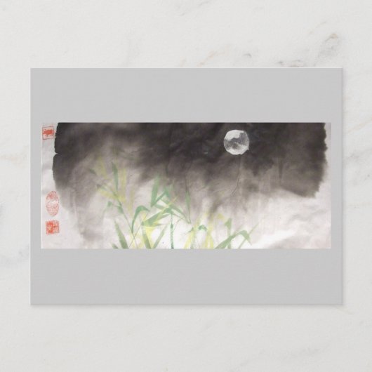 Moon über Gras Postkarte (Vorderseite)