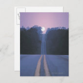 Moon über offene Straße Postkarte (Vorne/Hinten)