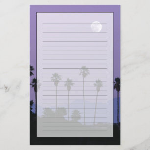 Moon über Palmen an der Dämmerung, Hollywood Briefpapier
