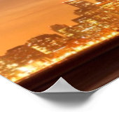 Moon über San Francisco am unklaren Dezember Poster (Ecke)