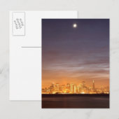 Moon über San Francisco am unklaren Dezember Postkarte (Vorne/Hinten)