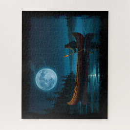 Moon über Vancouver Island und Canoe Puzzle