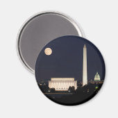 Moon über Washington DC Magnet (Vorderseite/Rückseite)